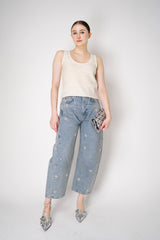 Rag & Bone Jewel Embellished Charlie High-Rise Barrel Jeans in Light Blue Vancouver. Shop Online or in Store.