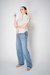 Rag & Bone "Jordan" Short Sleeve Plaid Top in White Vancouver. Shop Online or in Store.