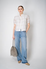 Rag & Bone "Jordan" Short Sleeve Plaid Top in White Vancouver. Shop Online or in Store.