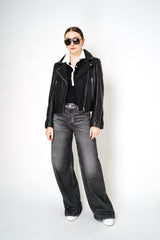 Rag & Bone Knit Polo Shirt with Contrasting Neckline in Black Vancouver. Shop Online or in Store. 