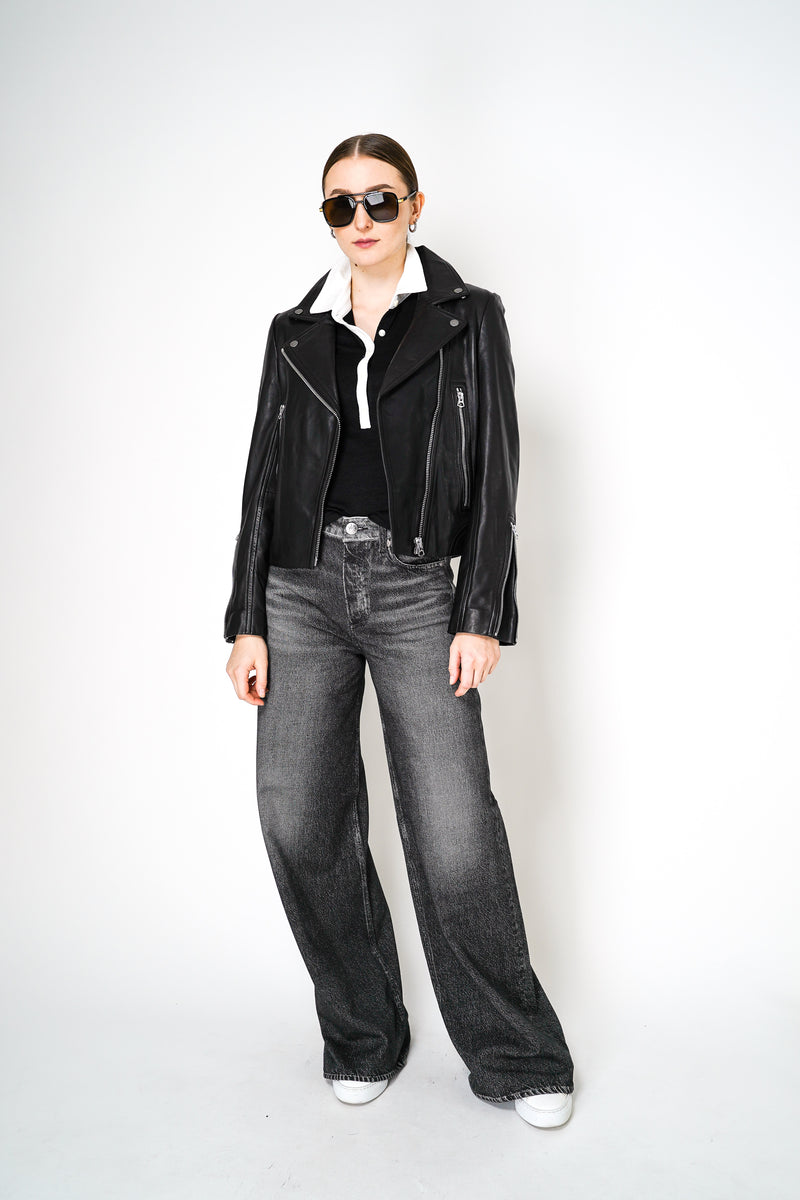 Rag & Bone Knit Polo Shirt with Contrasting Neckline in Black Vancouver. Shop Online or in Store. 