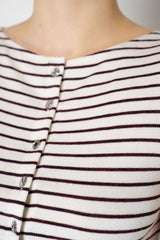 Rag & Bone Knit Stripe Boatneck Tank Top in White and Burgundy Vancouver. Shop Online or in Store.