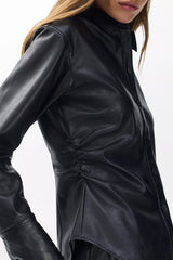 Rag & Bone Leah Faux Leather Shirt in Black Vancouver. Shop Online or in Store.