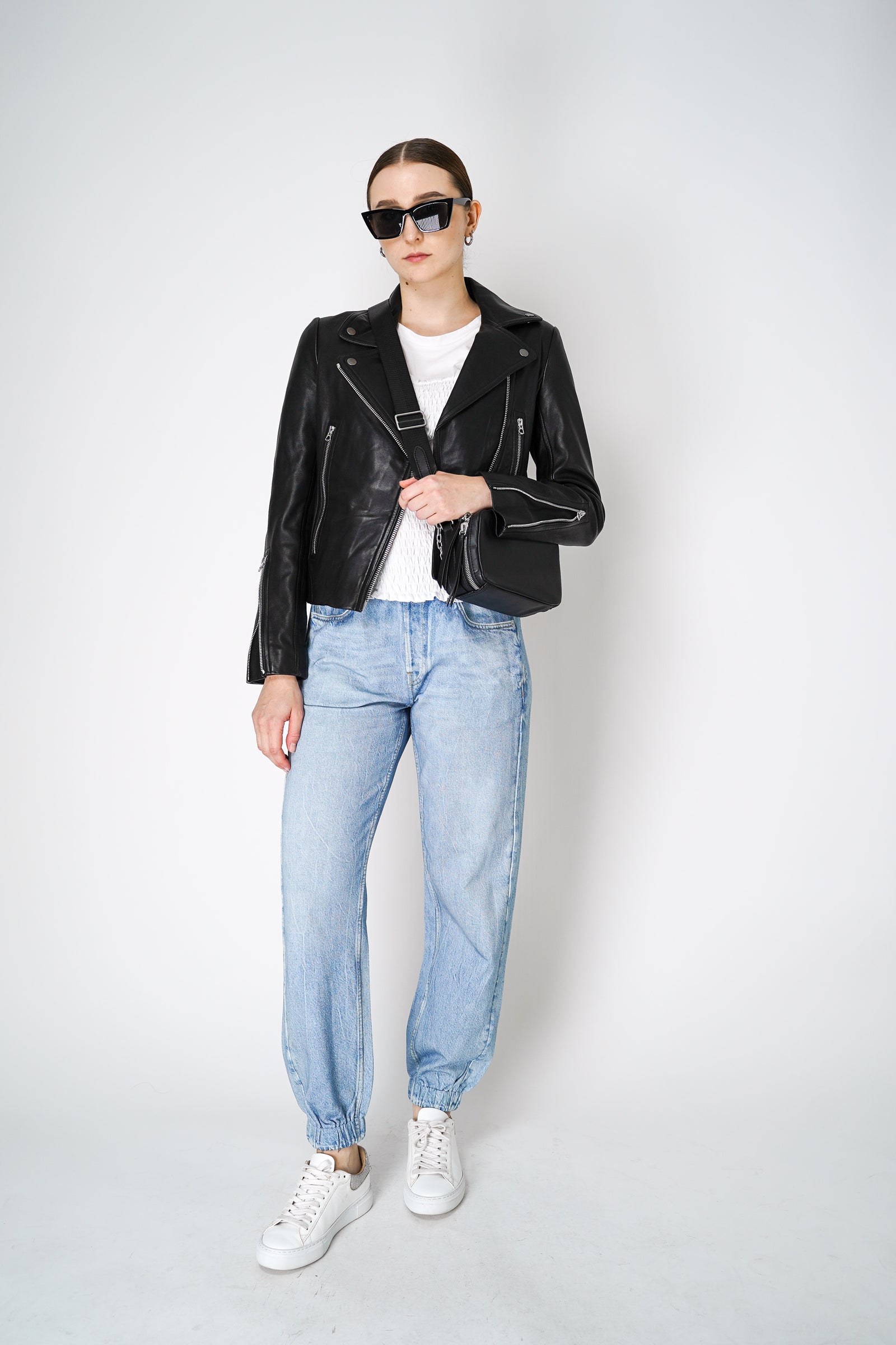 Rag & Bone Mack Moto Style Leather Jacket in Black – Ashia Mode