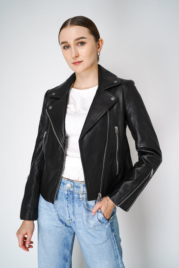 Rag & Bone Mack Moto Style Leather Jacket in Black Vancouver. Shop Online or in Store. 