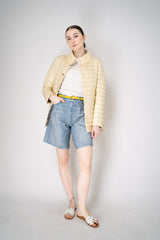Rag & Bone "McKenna" Ponte Miramar Bermuda Shorts in Light Denim Print Vancouver. Shop Online or in Store