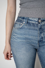 Rag & Bone Miramar Boot Cut Ponte Pants in Mid Blue Vancouver. Shop Online or in Store.
