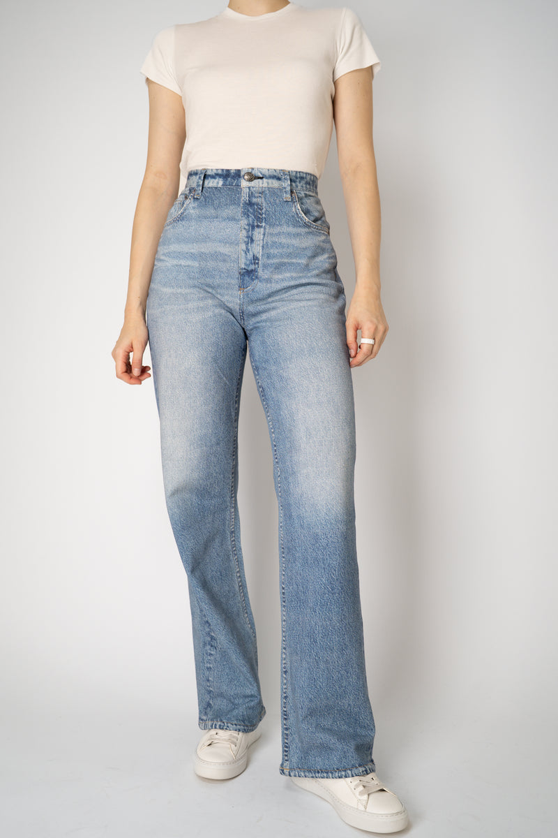 Rag & Bone Miramar High-Rise Shea Straight Leg Pants in Tessa Blue Vancouver. Shop Online or in Store.