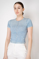 Rag & Bone Miramar Jersey Baby T-Shirt in Light Blue Wash Vancouver. Shop Online or in Store.