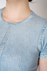 Rag & Bone Miramar Jersey Baby T-Shirt in Light Blue Wash Vancouver. Shop Online or in Store.