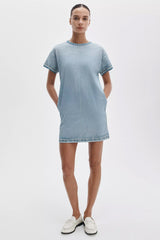Rag & Bone Miramar Kelly T-shirt Dress in Mid Blue Wash Vancouver. Shop Online or in Store.