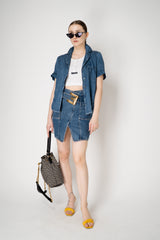 Rag & Bone Miramar Short-Sleeve Lounge Shirt in Dark Blue Vancouver. Shop Online or in Store.