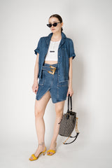 Rag & Bone Miramar Short-Sleeve Lounge Shirt in Dark Blue Vancouver. Shop Online or in Store.