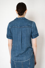 Rag & Bone Miramar Short-Sleeve Lounge Shirt in Dark Blue Vancouver. Shop Online or in Store.
