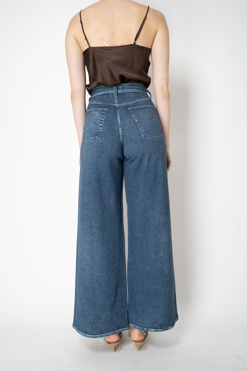 Rag & Bone Miramar "Sofie" Ankle Length Wide Leg Pants in Venice Navy Denim Wash Vancouver. Shop Online or in Store.