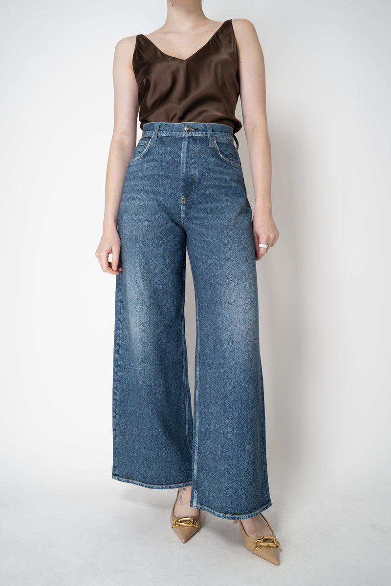 Rag & Bone Miramar "Sofie" Ankle Length Wide Leg Pants in Venice Navy Denim Wash Vancouver. Shop Online or in Store.