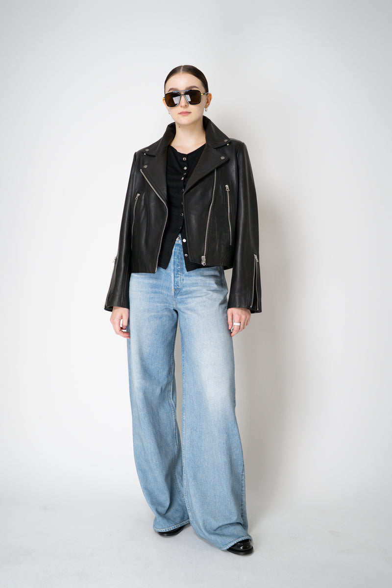 Rag & Bone Miramar "Sofie" Terry Cloth Wide Leg Pant in Light Raily Denim Wash Vancouver. Shop Online or in Store.