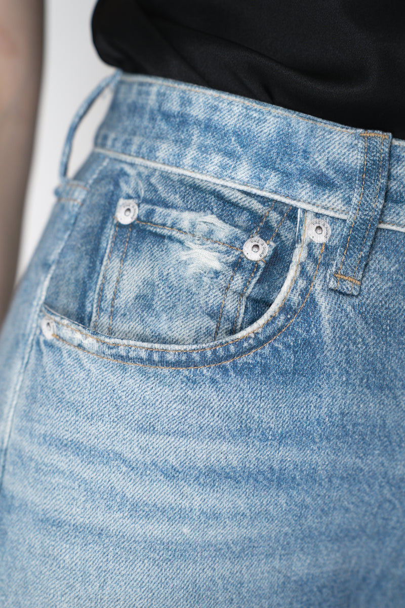 Rag & Bone Miramar "Sofie" Terry Cloth Wide Leg Pant in Light Raily Denim Wash Vancouver. Shop Online or in Store.