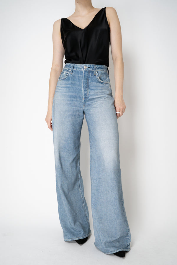 Rag & Bone Miramar "Sofie" Terry Cloth Wide Leg Pant in Light Raily Denim Wash Vancouver. Shop Online or in Store.