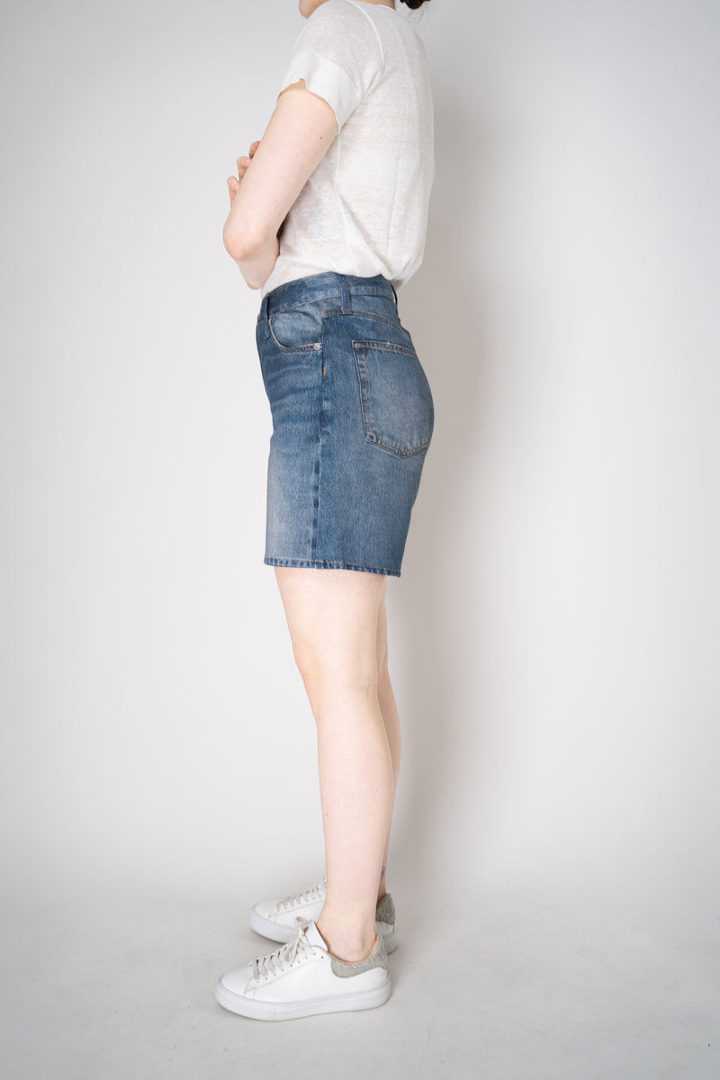 Rag & Bone Miramar Terry Cloth "Kaia" Shorts in Dark Blue Denim Print Vancouver. Shop Online or in Store