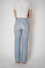 Rag & Bone Miramar Terry Cloth Straight Leg Jeans in Light Blue Wash Vancouver. Shop Online or in Store.