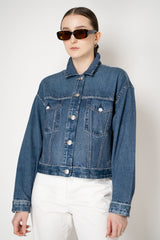 Rag & Bone Miramar Terry Cloth Trucker Jacket in Dark Blue Wash Vancouver. Shop Online or in Store.