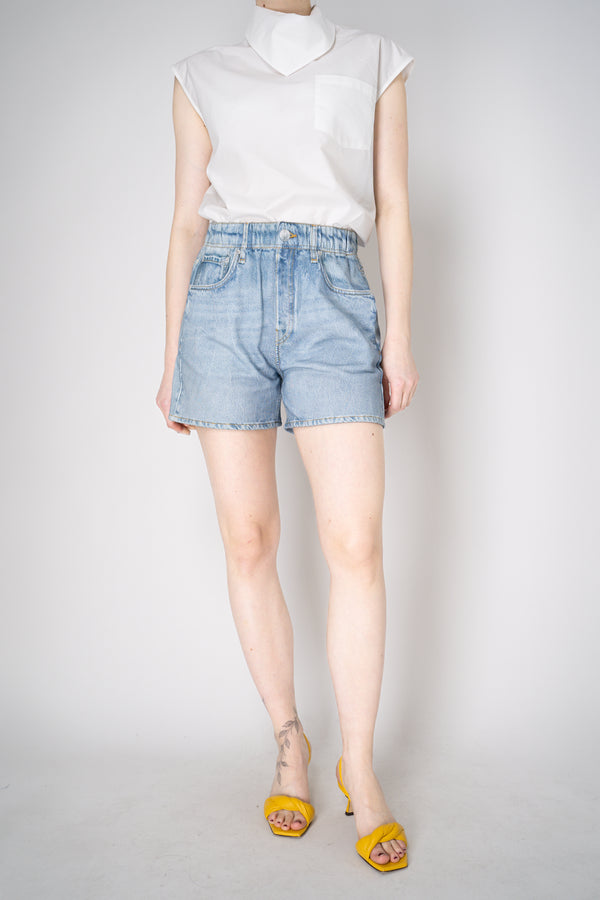 Rag & Bone Miramar Terry Cloth Walking Shorts in Light Denim Print Vancouver. Shop Online or in Store