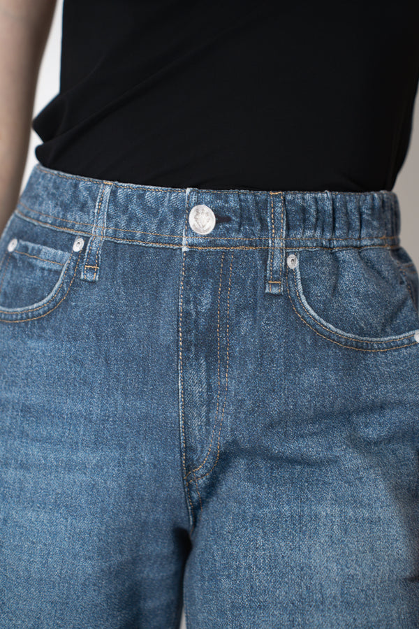 Rag & Bone Miramar Terry Cloth Wide Leg "Petra" Pants in Dark Blue Wash Vancouver. Shop Online or in Store.