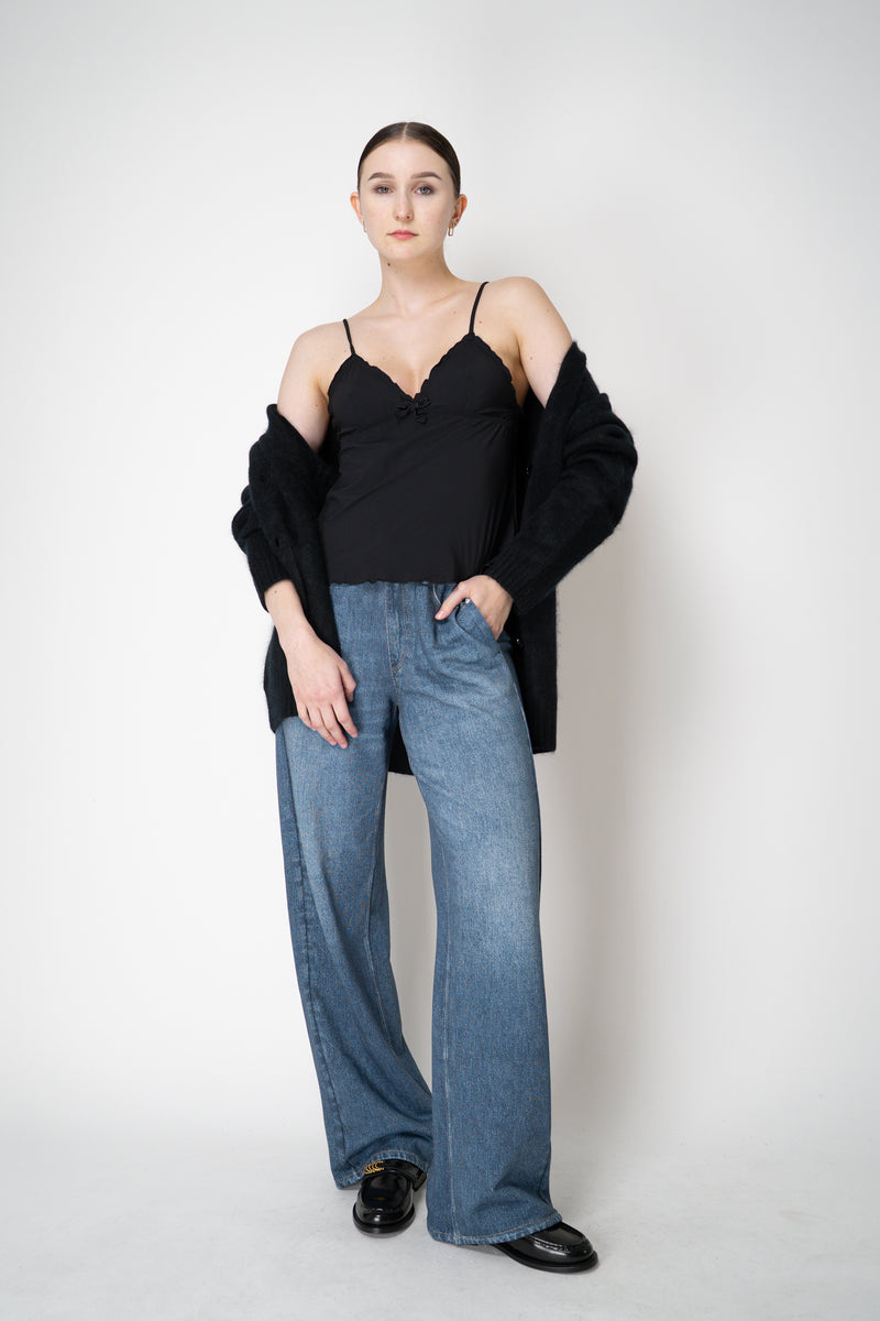 Rag & Bone Miramar Terry Cloth Wide Leg "Petra" Pants in Dark Blue Wash Vancouver. Shop Online or in Store.
