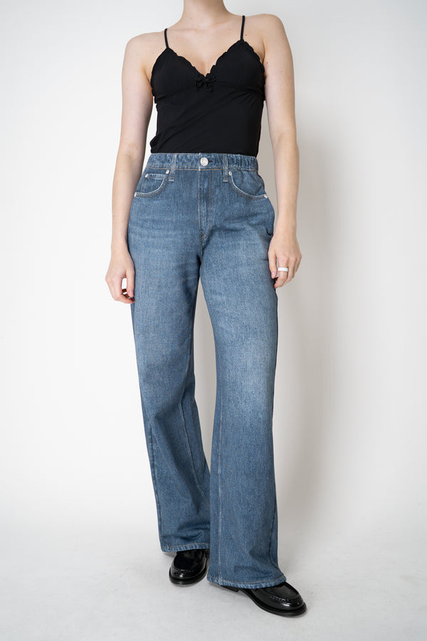 Rag & Bone Miramar Terry Cloth Wide Leg "Petra" Pants in Dark Blue Wash Vancouver. Shop Online or in Store.
