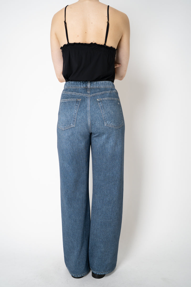 Rag & Bone Miramar Terry Cloth Wide Leg "Petra" Pants in Dark Blue Wash Vancouver. Shop Online or in Store.