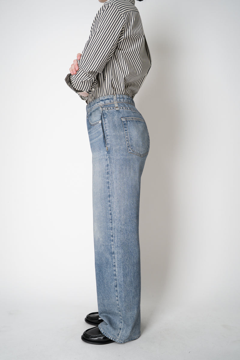 Rag & Bone Miramar Terry Cloth Wide Leg "Scarlet" Pants in Medium Blue Wash Vancouver. Shop Online or in Store.