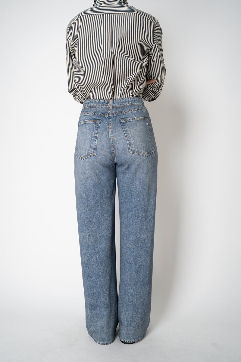 Rag & Bone Miramar Terry Cloth Wide Leg "Scarlet" Pants in Medium Blue Wash Vancouver. Shop Online or in Store.