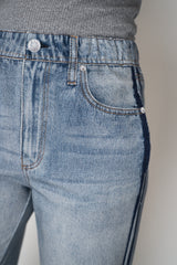 Rag & Bone Miramar Terry Cloth Wide Leg Track Pants in Denim Blue Vancouver. Shop Online or in Store.