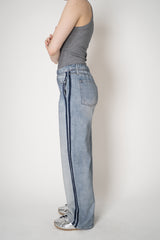 Rag & Bone Miramar Terry Cloth Wide Leg Track Pants in Denim Blue Vancouver. Shop Online or in Store.