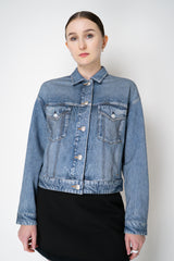 Rag & Bone Miramar "Walker" Relaxed Fit Jacket in Blue Denim Print Vancouver. Shop Online or in Store.