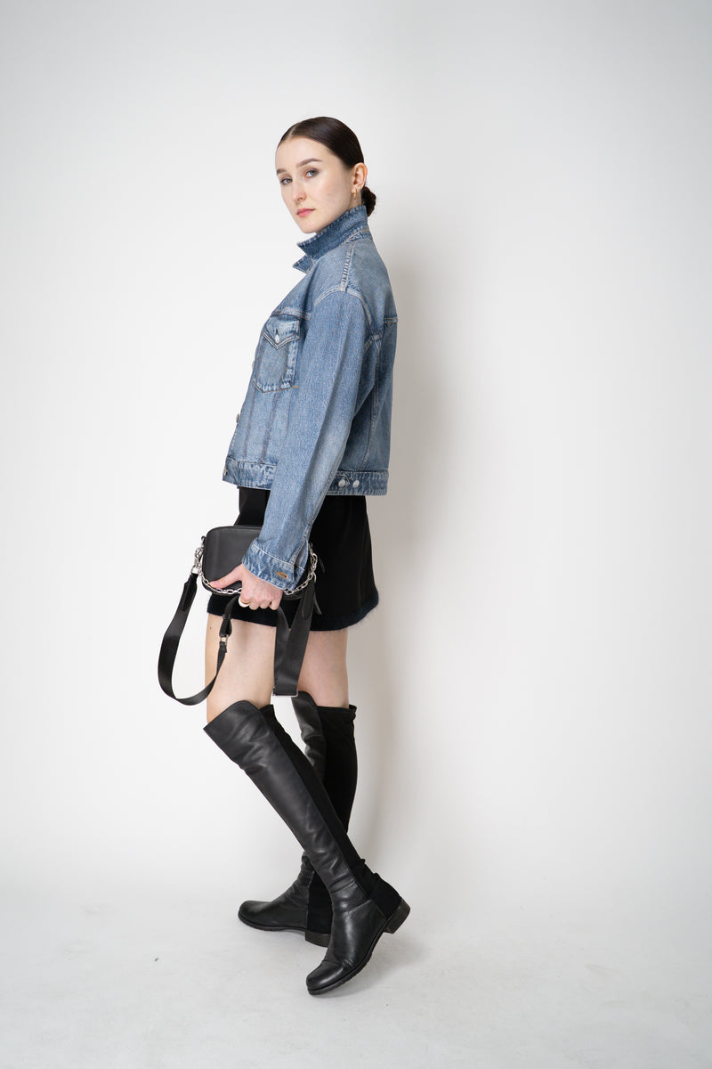 Rag & Bone Miramar "Walker" Relaxed Fit Jacket in Blue Denim Print Vancouver. Shop Online or in Store.