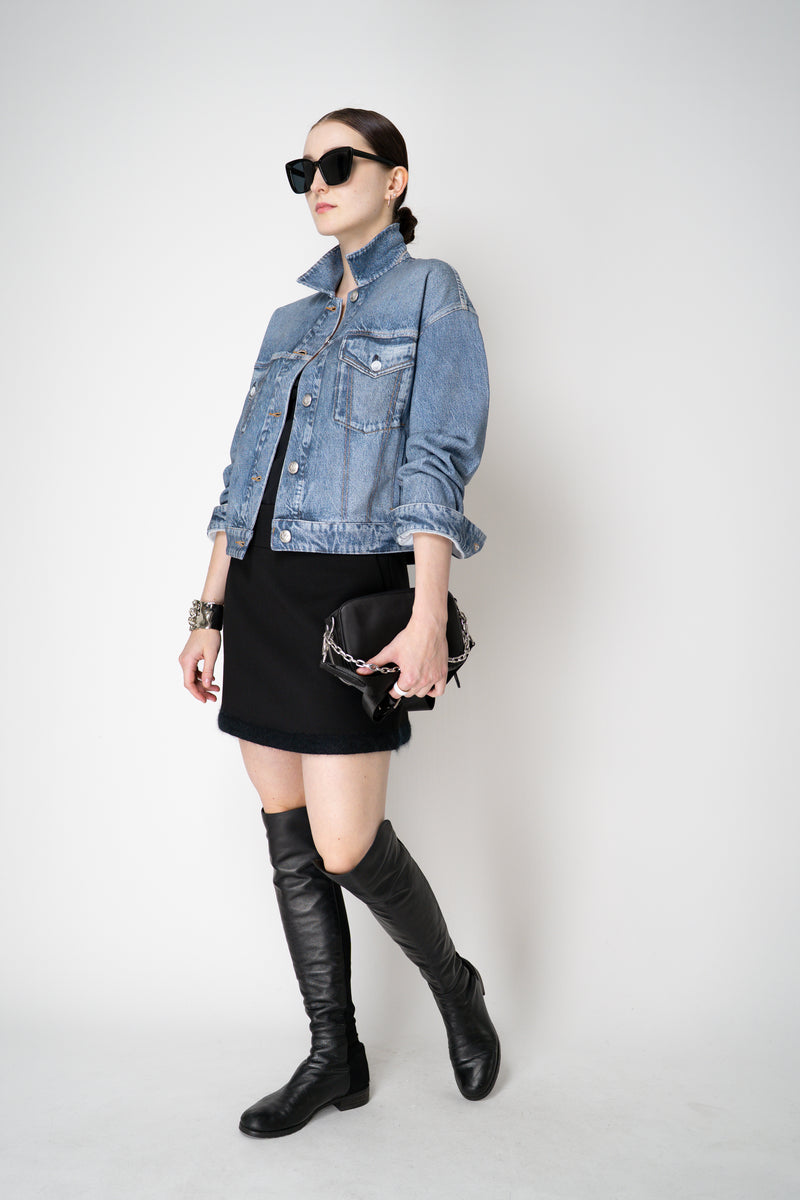 Rag & Bone Miramar "Walker" Relaxed Fit Jacket in Blue Denim Print Vancouver. Shop Online or in Store.