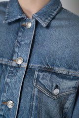 Rag & Bone Miramar "Walker" Relaxed Fit Jacket in Blue Denim Print Vancouver. Shop Online or in Store.