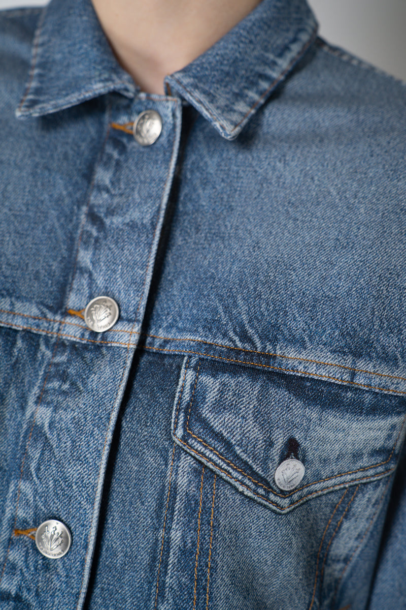 Rag & Bone Miramar "Walker" Relaxed Fit Jacket in Blue Denim Print Vancouver. Shop Online or in Store.