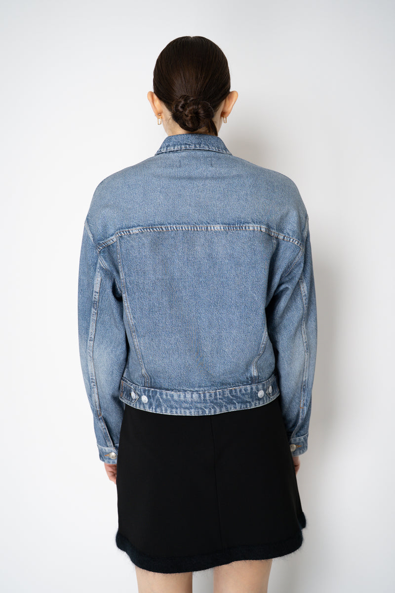 Rag & Bone Miramar "Walker" Relaxed Fit Jacket in Blue Denim Print Vancouver. Shop Online or in Store.