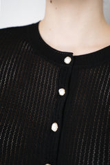 Rag & Bone "Molly" Knit Mesh Cardigan in Black Vancouver. Shop Online or in Store.