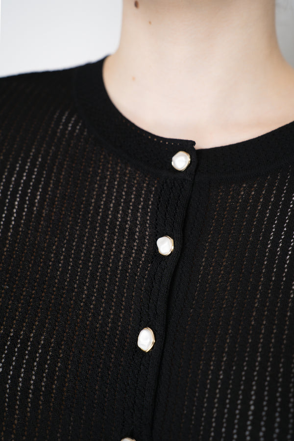 Rag & Bone "Molly" Knit Mesh Cardigan in Black Vancouver. Shop Online or in Store.