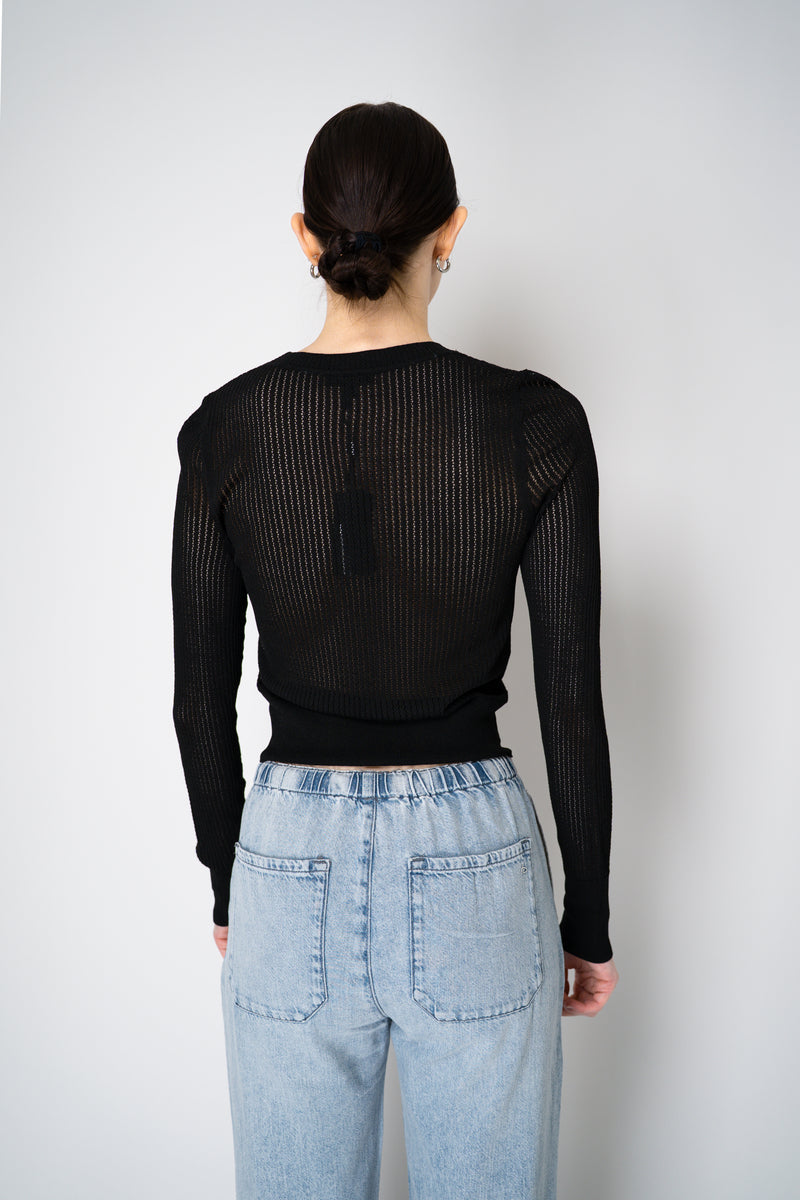 Rag & Bone "Molly" Knit Mesh Cardigan in Black Vancouver. Shop Online or in Store.