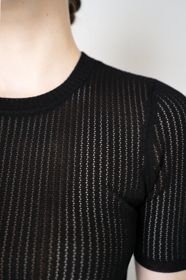Rag & Bone "Molly" Stretch Knit Viscose Top in Black Vancouver. Shop Online or in Store.