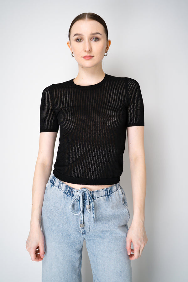 Rag & Bone "Molly" Stretch Knit Viscose Top in Black Vancouver. Shop Online or in Store.