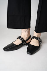 Rag & Bone Moto Astra Leather Slingback Flats in Black Vancouver. Shop Online or in Store