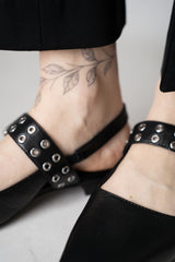Rag & Bone Moto Astra Leather Slingback Flats in Black Vancouver. Shop Online or in Store