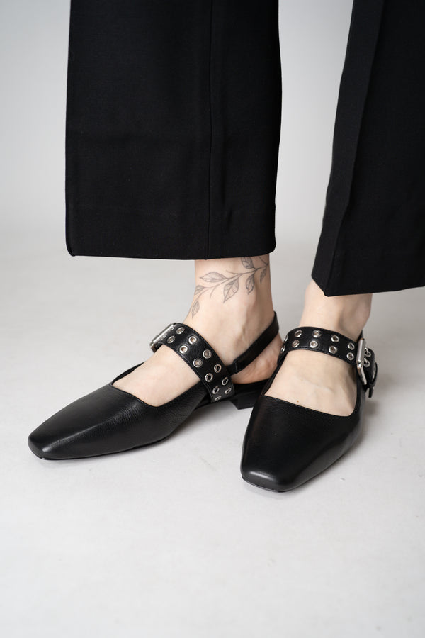 Rag & Bone Moto Astra Leather Slingback Flats in Black Vancouver. Shop Online or in Store