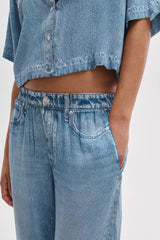 Rag & Bone Murray Miramar Pull-On Lounge Pants in Mid Blue Wash Vancouver. Shop Online or in Store.